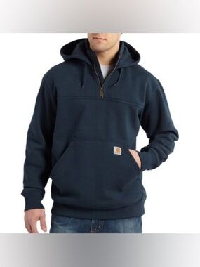 Carhartt Navy Men's Rain Defender® Quarter Zip Hoodie
